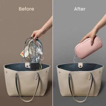 tomtoc Electronics Organizer Travel Case, Water Resistant Travel Bag Cable Organizer for Essentials, Tech Pouch Accessories Carry Storage for Cord, Phone, Cables, Airpods, USB Flash Drive, Daily Items