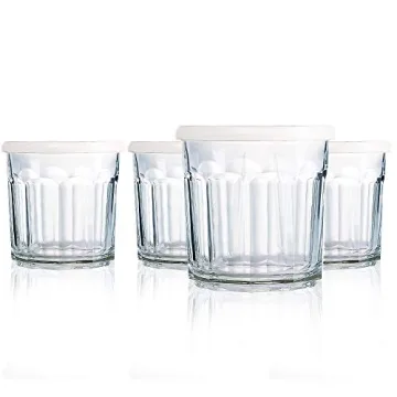 Luminarc 14 oz Working Glass Set with Lids - Set of 4