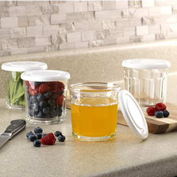 Luminarc 14 oz Working Glass Set with Lids - Set of 4