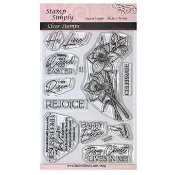Stamp Simply He Lives Easter Christian Religious with Daffodil 4x6 Sheet