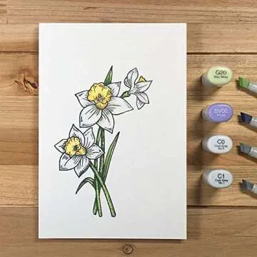 He Lives Easter Christian Stamp with Daffodil Designs 4x6 Sheet