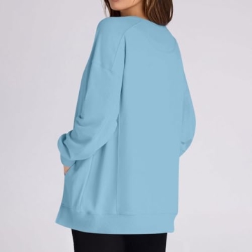 Women's Casual Oversized Crew Neck Sweatshirt with Pockets
