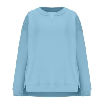 Women's Casual Oversized Crew Neck Sweatshirt with Pockets
