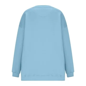 Women's Casual Oversized Crew Neck Sweatshirt with Pockets