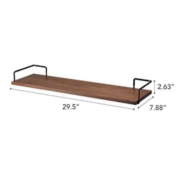 YAMAZAKI Wall-Mounted Wood Shelf in Black - Stylish Organization