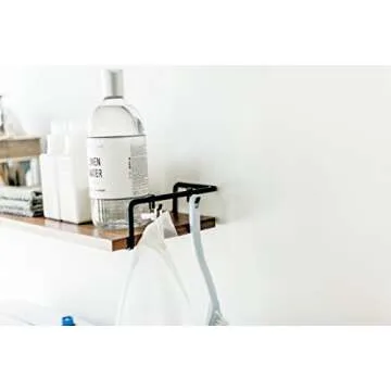 YAMAZAKI Wall-Mounted Wood Shelf in Black - Stylish Organization