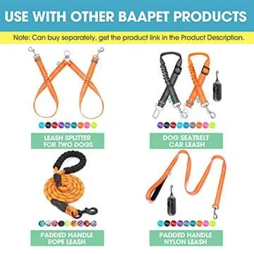 BAAPET Comfortable Dog Collar with Double Security Dual D-Ring and ID Tag Hanger for Small Puppy, Medium and Large Dogs (L - 1.0" x (16"-24"), Orange)