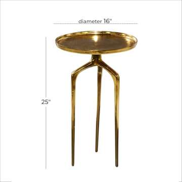 Shop Deco 79 Gold Aluminum Metal Accent Table - 16" x 16"