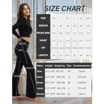 ZOOSIXX Black Flare Yoga Pants for Women, Crossover Soft Bootcut Leggings