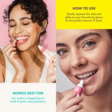 Kopari Coconut Lip Glossy - Clear Lip Oil Gloss, Sheer Non Stick Gloss, Hydrating and Moisturizing, Infused with Shea Butter & Squalane, Clear