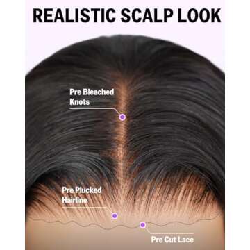 MEGALOOK Glueless Body Wave Wig 22 Inch Human Hair