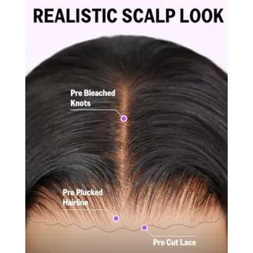 MEGALOOK Glueless Body Wave Wig 22 Inch Human Hair