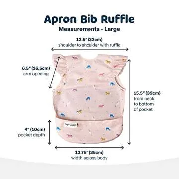 Tiny Twinkle Mess Proof Baby Bib - Waterproof Baby Apron - Machine Washable - PVC, BPA, & Phthalate Free - Great Travel Bib for Baby Eating - Baby Food Bibs (Unicorn Confetti, Large 2-4 Years)