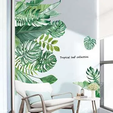 MODOWEY Tropical Leaves Wall Decal for Home Decoration