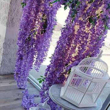Wisteria Flower Vines Garland - 12 Pack Elegant Design