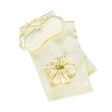 KISMETICS Vegan Silk Sleep Set - Luxurious Pillowcase, Scrunchie, and Eye Mask for Self-Care