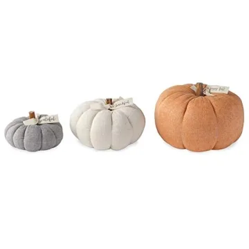 Charming Mud Pie Cream Felted Wool Pumpkin Décor 7.5′′