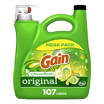 Gain + Aroma Boost Laundry Detergent Liquid, Original Scent, 107 Loads, 154 fl oz, HE Compatible