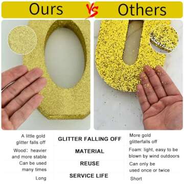 TONIFUL 7.8 Inch Gold Glitter Numbers Table Centerpieces 0-9 Birthday Party Decorations,Shining Golden Digital 8 for Birthday Party,Wedding,Bridal Shower,Engagement,Photo Shoot,Anniversary