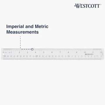 Westcott 10562 Acrylic 12 Inch Ruler for Precision Measuring