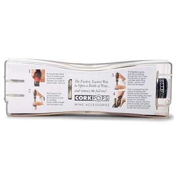 Cork Pops Legacy Wine Opener Built-in 4-Blade Foil Cutter Safe Cork Removal, Effortless Push Button Use, Needle Guard for Safety, Low-Pressure Cartridge Opens Up To 60 Bottles