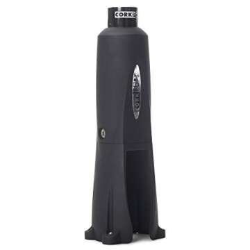 Cork Pops Legacy Wine Opener Built-in 4-Blade Foil Cutter Safe Cork Removal, Effortless Push Button Use, Needle Guard for Safety, Low-Pressure Cartridge Opens Up To 60 Bottles