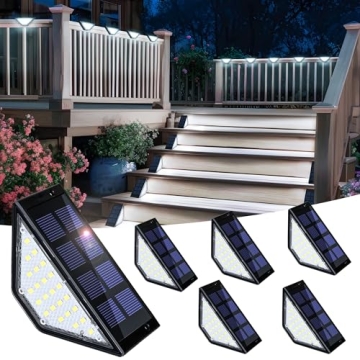 SOLPEX Solar Step Lights for Outside,24 LEDs Solar Fence Lights Outdoor Waterproof Decor for Stair, ...