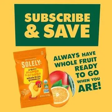Solely Organic Mango & Orange Gummies - Healthy Fruit Snacks