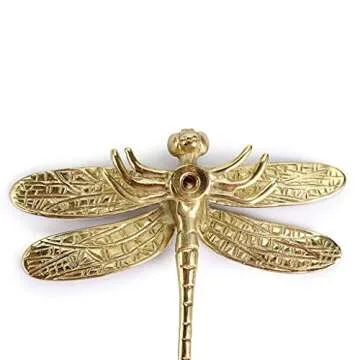 JUXYES Brass Dragonfly Cabinet Knobs for Elegant Home Decor