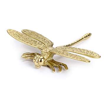 JUXYES Brass Dragonfly Cabinet Knobs for Elegant Home Decor