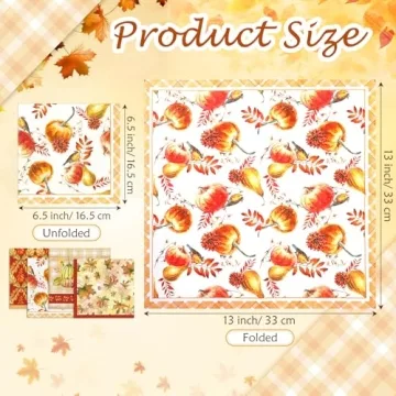 Tiamon 200 Pcs 3 Ply Thanksgiving Cocktail Napkins