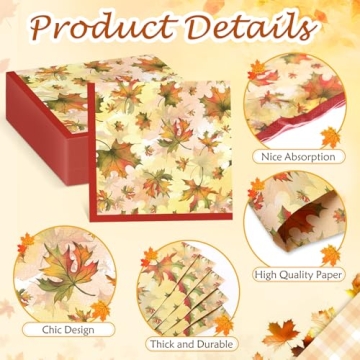 Tiamon 200 Pcs 3 Ply Thanksgiving Cocktail Napkins