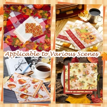Tiamon 200 Pcs 3 Ply Thanksgiving Cocktail Napkins