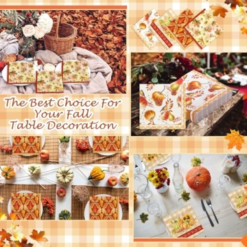 Tiamon 200 Pcs 3 Ply Thanksgiving Cocktail Napkins