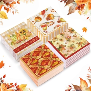 Tiamon 200 Pcs 3 Ply Thanksgiving Cocktail Napkins