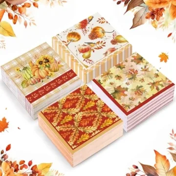 Tiamon 200 Pcs 3 Ply Thanksgiving Cocktail Napkins