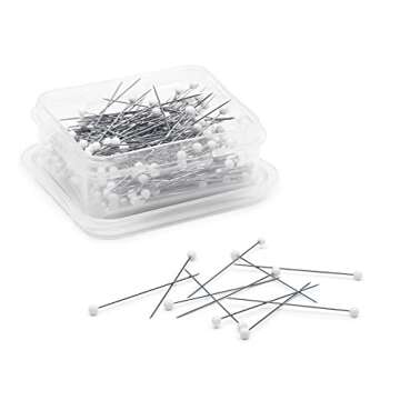 Dritz 61 Glass Head Pins, Extra Fine, 1-3/8-Inch (250-Count) , White