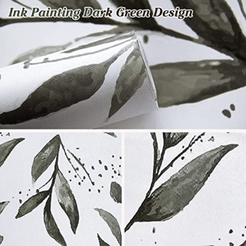Erfoni Dark Green Leaf Peel and Stick Wallpaper for Home