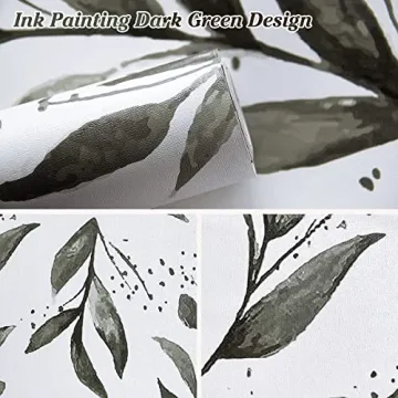 Erfoni Dark Green Leaf Peel and Stick Wallpaper for Home