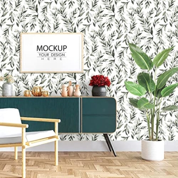 Erfoni Dark Green Leaf Peel and Stick Wallpaper for Home