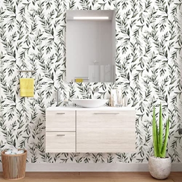 Erfoni Dark Green Leaf Peel and Stick Wallpaper for Home