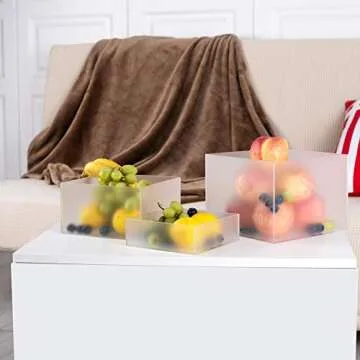 Red Co. Set of 3 Frosted White Acrylic Cube Display Nesting Risers with Hollow Bottoms, Semi Transparent - 2 Pack