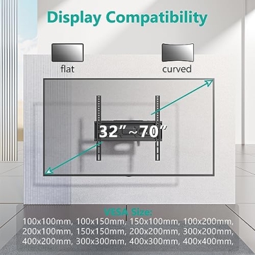 WALI Full Motion TV Mount for 32-70" TVs