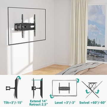 WALI Full Motion TV Mount for 32-70" TVs
