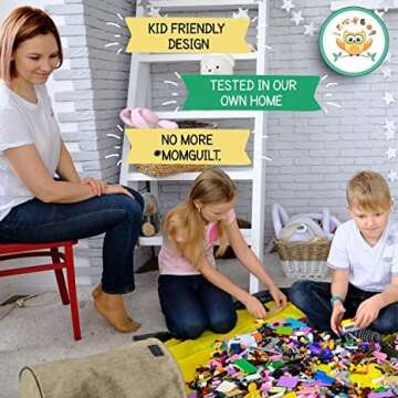 Premium Toy Storage Basket & Play Mat for Kids 15"x14"