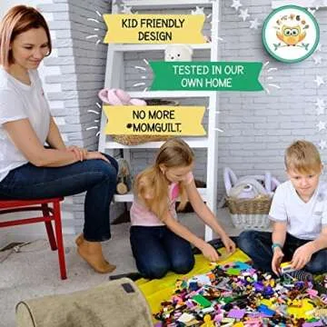 Premium Toy Storage Basket & Play Mat for Kids 15"x14"