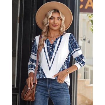 Zeagoo V Neck Long Sleeve Tops - Stylish Women's Blouses