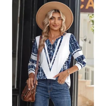 Zeagoo V Neck Long Sleeve Tops - Stylish Women's Blouses