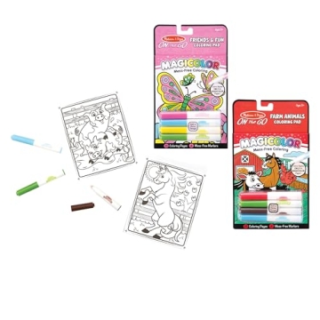 Melissa & Doug On the Go Magicolor Coloring Pad: Farm Animals - 18 Pages, 4 Markers