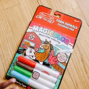 Melissa & Doug On the Go Magicolor Coloring Pad: Farm Animals - 18 Pages, 4 Markers